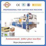 carton box making machine / semiautomatic carton box folder gluer machine