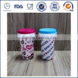Lovely double wall plastic coffee cup with diy design