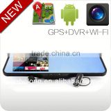 android 4.0 bluetooth GPS navigation car rearview mirror with gps and g-sensor