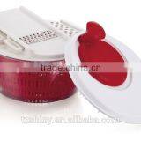 Multifunctional Plastic Salad Spinner With 4 Blade Mandoline Slicer Julienne Slicer
