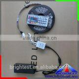 RGB 3528 SMD LED Strip Light+Remote Control 24key+power Supply 5M/Reel 300leds 5M in Retail Kit Packaging thumbnail-4