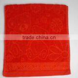 Bear and Flower Jacquard Face Towels 35*75cm In Red