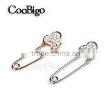 Beautiful Jewelry Rhinestone Heart Design Pin Brooch Girls Dresses Hijab Scarf Wedding Party Gift Appreal Promotion Accessories
