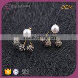 E78069L01 STYLE PLUS Shiny Gold Plate Small Diamond Pearl Women Earrings Fashion Earring Designs thumbnail-2