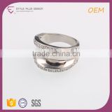 R63218K01 New Fashion Unique Rings Design with Alloy Silver Plated Women's Wide Band Ring