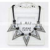 American and European Popular Exquisite Crystal and Resin Alloy Wax Rope Triangle Charm Necklace in Stock thumbnail-5