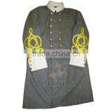 Civil War Grey Double Breasted Frock Coat With White Cuffs and Collar