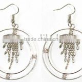 Fashion earring double rings with stone