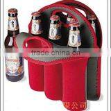 neoprene insulated 6 pack bottle cooler tote bag