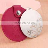 High Quality Fancy Metal Alloy Flexible Round One Side No Foldable Diamante Personalized Pocket Mirror/cosmetic Mirror thumbnail-2