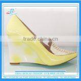 Patent Leather Women High Heel Wedge Shoes Pointed Toe Women Pretty Wedge Shoes thumbnail-1