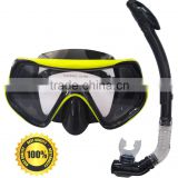 Mask and Snorkel Set for Adults - Anti-Fog Glass, Purge Valve, Snorkeling Splash Cap