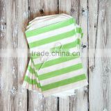Apple green Horizontal Stripe paper Flatware Utensil Bags