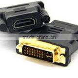24k Gold Plated DVI24+5 TO HDMIA Female Adatper