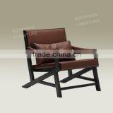 The New Classic Modern Wood And Leather Leisure Chair thumbnail-4