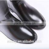Clear Solid Color Black Women Rubber Rain Boots With Back Zipper thumbnail-3