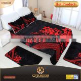 2016 Super high quality raschel blankets and Algeria 5 PC bedding sets made in China.