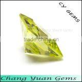 6x6mm Square Shape Olive Color Zirconia Gemstone thumbnail-2