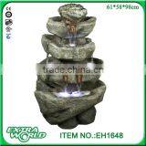 43 Inch Twisted Ladder-shaped Pillars Seven Bowl Fiberglass Fountain thumbnail-4