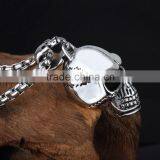High Polish Stainless Steel Skull Head Design Tibetan Pendant thumbnail-4