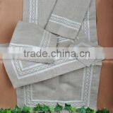 Machine Embroidery 100% Ecru Linen Table Placemats Table Runners