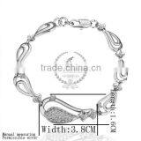 18KGP Platinum Plated White Crystal Rhinestone Austria Crystal Elements Women Bangle Bracelet Fashion Jewelry B005 thumbnail-1