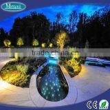 Star landscape light swimming pool with LED light source fiber optic cable and stainless steel end fitting