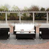 4PC Patio Wicker Rattan Sofa Furniture Set Patio Garden Lawn Cushioned Seat (Brown) thumbnail-1