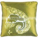 Pillow Case Cushion Covers Silk Art Fabric Painting Handmade Thailand ELEPHANT Floral thumbnail-3