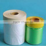 Masking Film Manufacturer HDPE Pretaped Auto Paint Masking Film With Masking Tape thumbnail-1