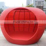2016 Newest Outdoor Rattan Furniture Distinct Red Apple Round Sunbed thumbnail-2