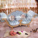 French Elegant Style Wooden Living Room Chaise Lounge/ Antique Purple Fabric Carving Reclining Chair thumbnail-6