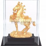Gold foil horse statue in Display box promotion gift