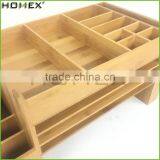 Bamboo Office Supplies Organizer Caddy for Note Pad, File Holder Homex-BSCI Factory thumbnail-2