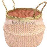 Zigzag Seagrass Storage Basket/ Seagrass Basket for Home Decor thumbnail-1