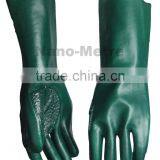 NMSAFETY Cotton Interlock Double Coated GreenPVC Glove, Sandy Finish Gauntlet Working Glove/safety Gloves Good Performance thumbnail-1