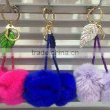 Fashion 6cm Rabbit Fur Key Ring K024-008 thumbnail-2