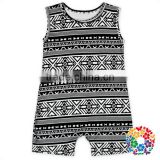 Black And White Aztec Print Kids Summer Jumpsuits Boutique Baby Boy Clothes Clothing Wholesale Price