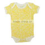 Organic Different Color Baby Body Suits With New Style Line Printed Baby Body Suits and Organic Short Sleeve Baby Body Suits thumbnail-1