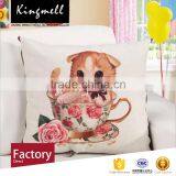 Custom Cute Cat Digital Printed Linen Cartoon Pillow thumbnail-1