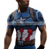 2016 New Fashion Captain America 3D Printed Iron Man Fitness Gym Compression T-shirts thumbnail-1