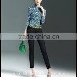 Latest Western Long Sleeve Lapel Print Shirt Design for Women thumbnail-3