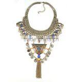 Vintage Alloy Blue Resin Collar Necklace for Womens thumbnail-3