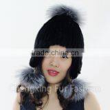 CX-C-42D Winter Cap With Earflap Knitted Real Mink Fur Cap thumbnail-6