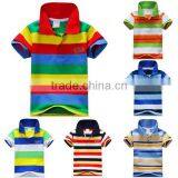 2016 New Summer Children Boys Striped T-shirts Kids Tops Sports Tee Custom Children Polo T Shirts