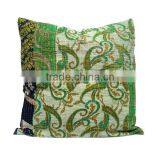Vintage Kantha Cushion Cover Green thumbnail-2
