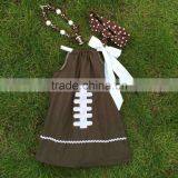 Football Dress New Design Dress for Girls Clothes 100%cotton Cute Children's Kids Clothes With Matching Necklace and Headband thumbnail-1