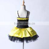 2016 New Design -kids Western Professional Black Sequin Leotard Yellow and Black Skirt Ballet Tutu thumbnail-2