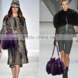 Fox Fur Tote Bag, Fox Fur Bag, Mink Fur BagTop Fashion Fluffy Real Fox Fur and Genuine Cow Leather Women Lady Shoulder Mini Mess thumbnail-2