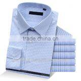 Fashion 100% cotton latest fashion men dress shirts with stripe pattern